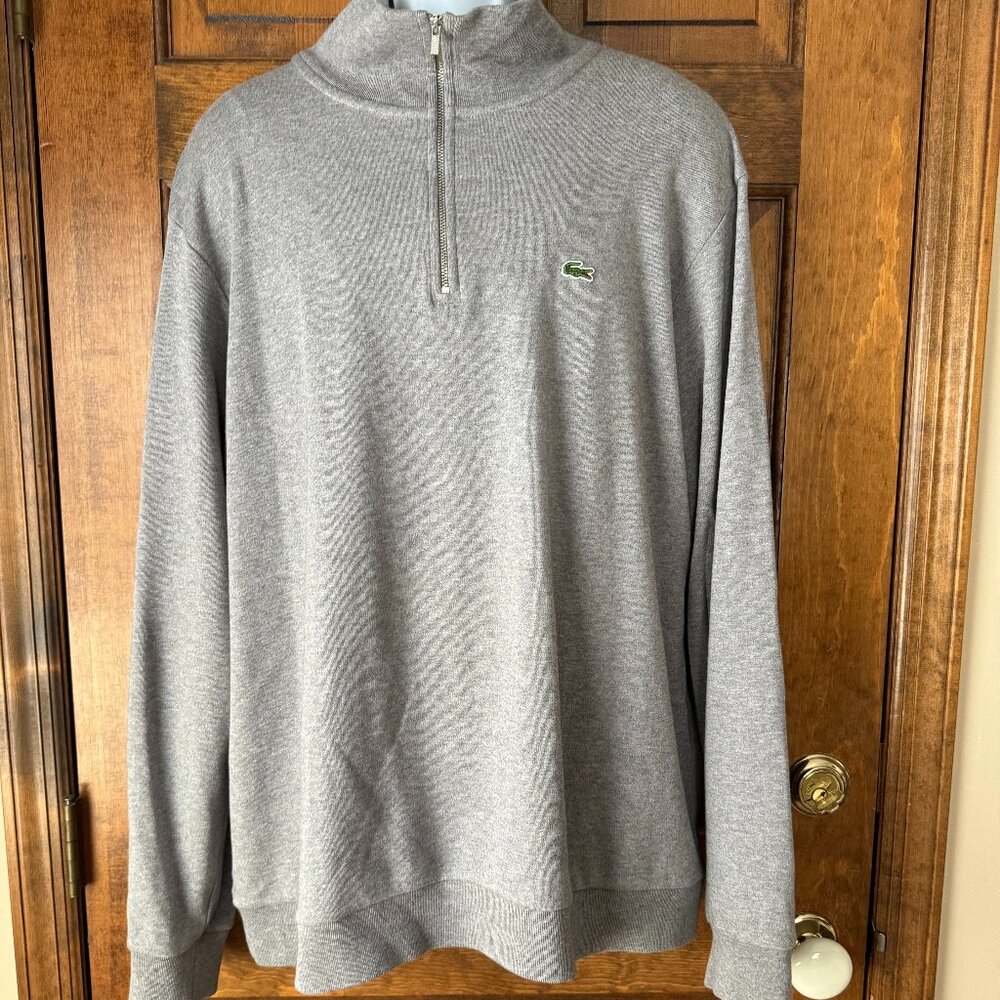 Lacoste Gray 1/4 Zip Sweatshirt Size 8
